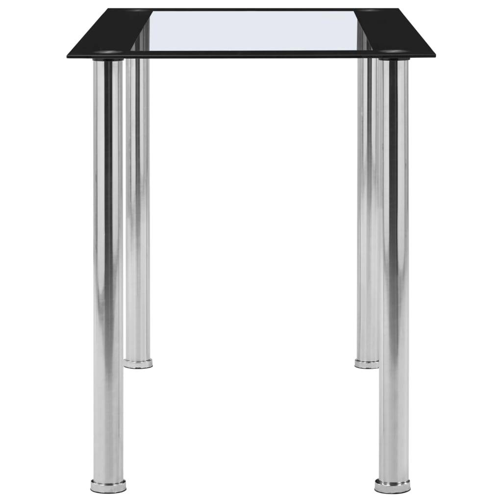 vidaXL Esstisch Schwarz und Transparent 120 x 60 x 75 cm Hartglas