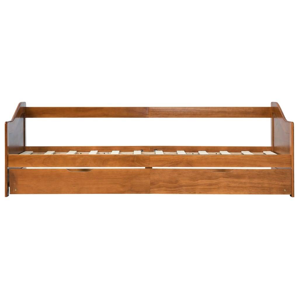 vidaXL Ausziehsofa Bettgestell Honigbraun Kiefernholz 90×200 cm