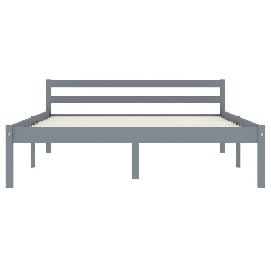 vidaXL Massivholzbett Grau Kiefer 120x200 cm