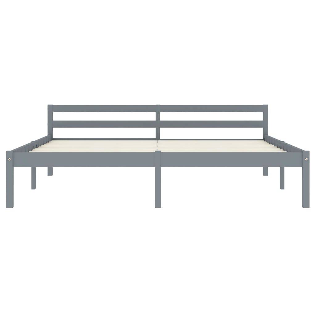 vidaXL Massivholzbett Grau Kiefer 180x200 cm