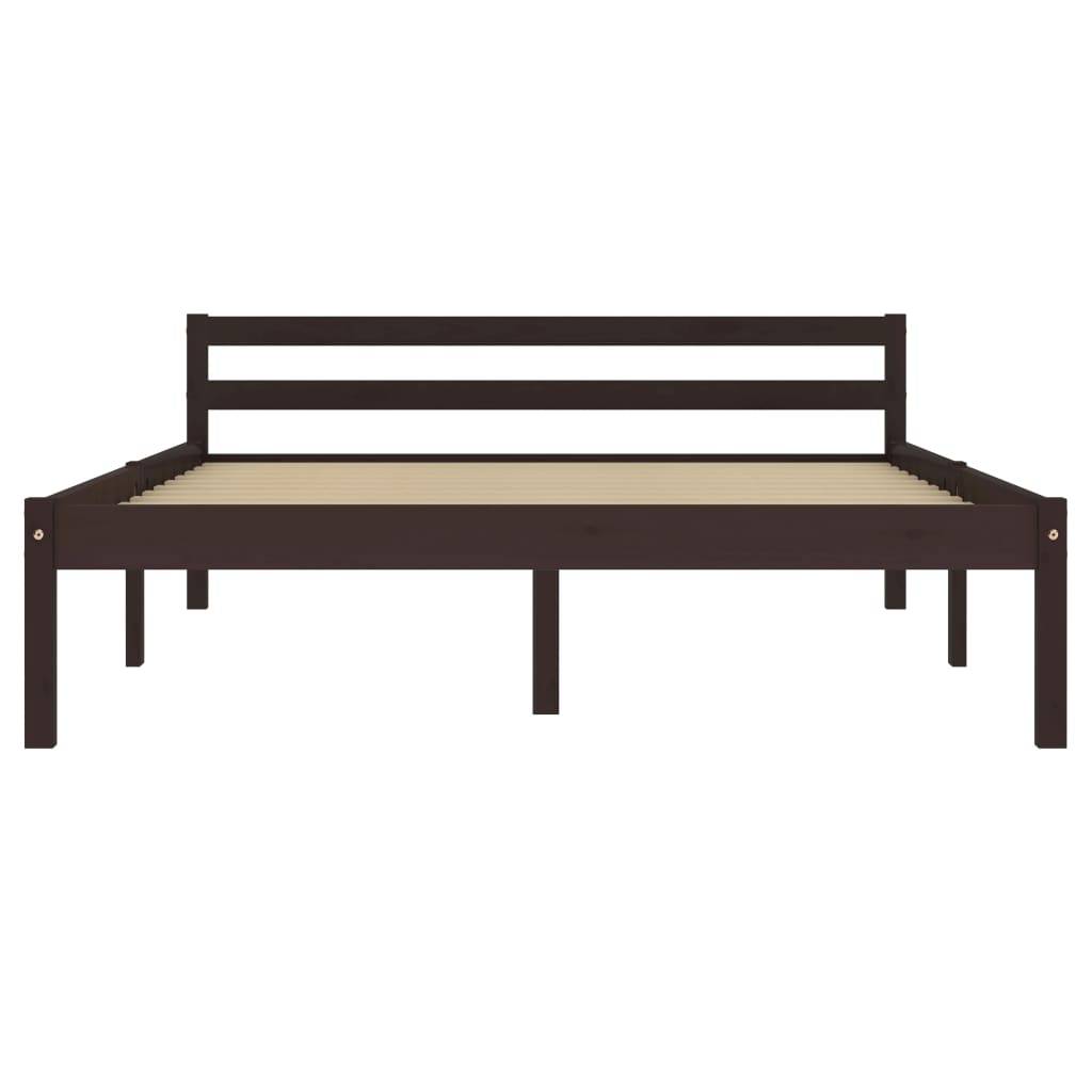 vidaXL Massivholzbett Dunkelbraun Kiefer 120x200 cm