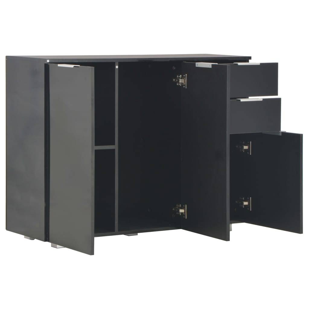 vidaXL Sideboard Hochglanz-Schwarz 107x35x80,5 cm