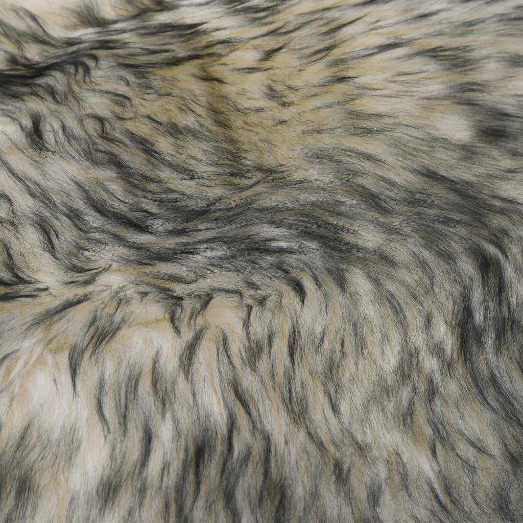 vidaXL Teppich Schafspelz 60x180 cm Dunkelgrau Melange