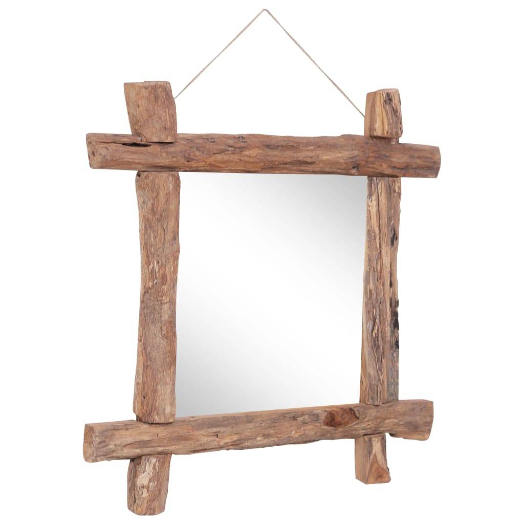 vidaXL Holzspiegel Natur 70x70 cm Recyceltes Teakholz