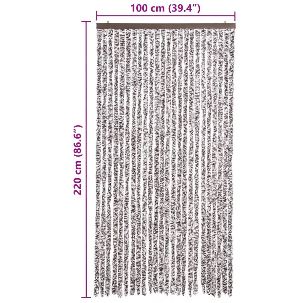 vidaXL Insektenschutz-Vorhang Braun und Beige 100x220 cm Chenille