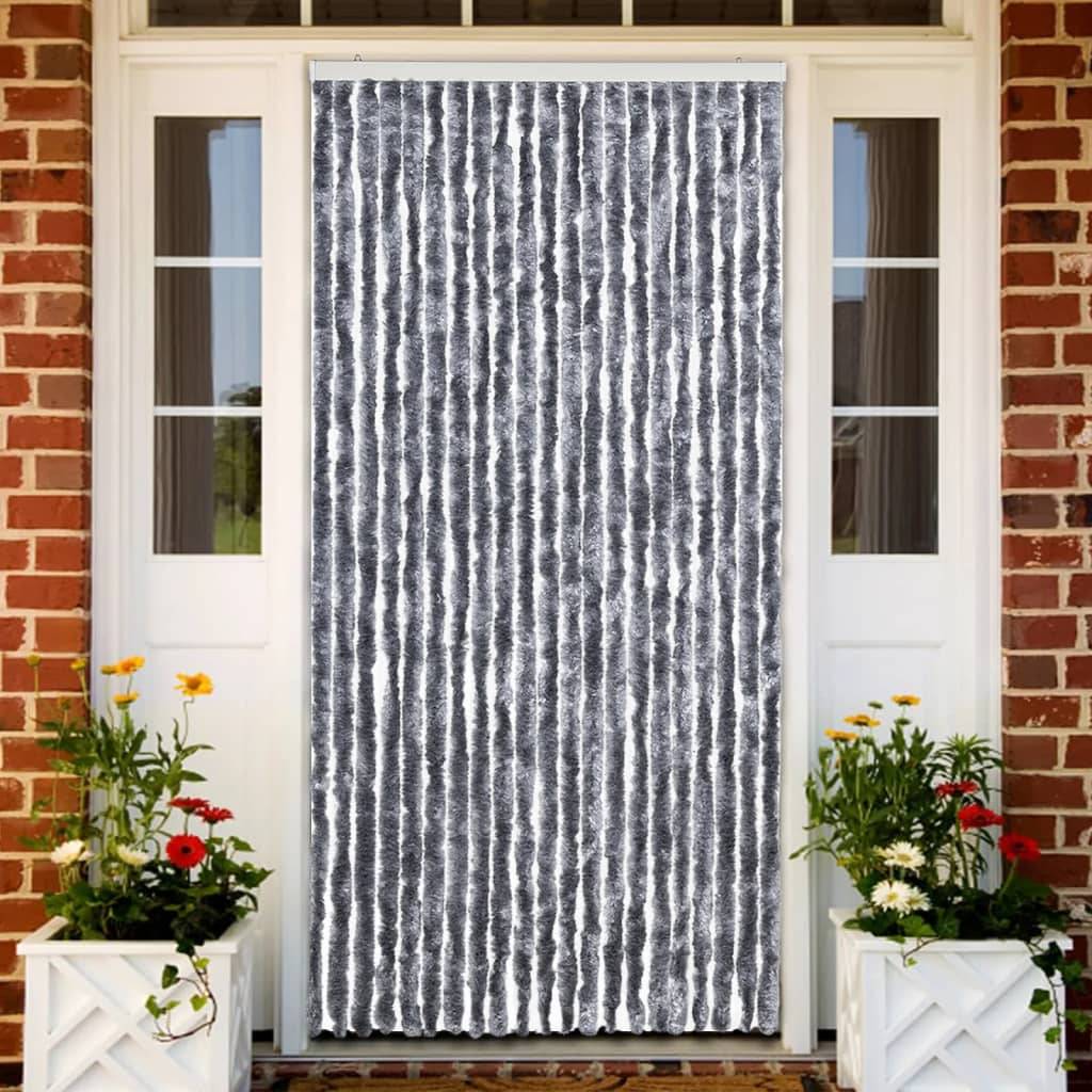 vidaXL Insektenschutz-Vorhang Silbern 90x220 cm Chenille