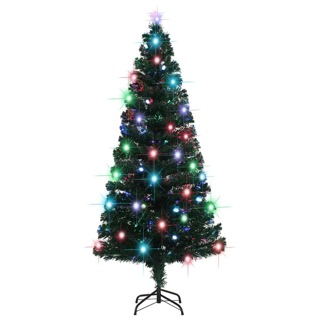 vidaXL Weihnachtsbaum mit Beleuchtung und Ständer 180 cm Glasfaser