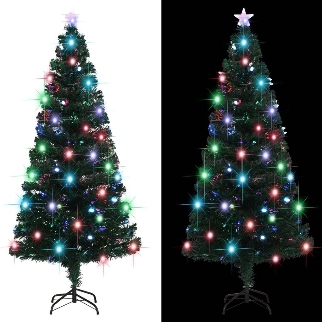 vidaXL Weihnachtsbaum mit Beleuchtung und Ständer 180 cm Glasfaser