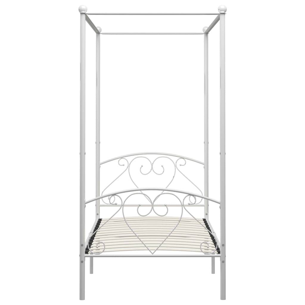 vidaXL Himmelbett-Gestell Weiß Metall 90 x 200 cm