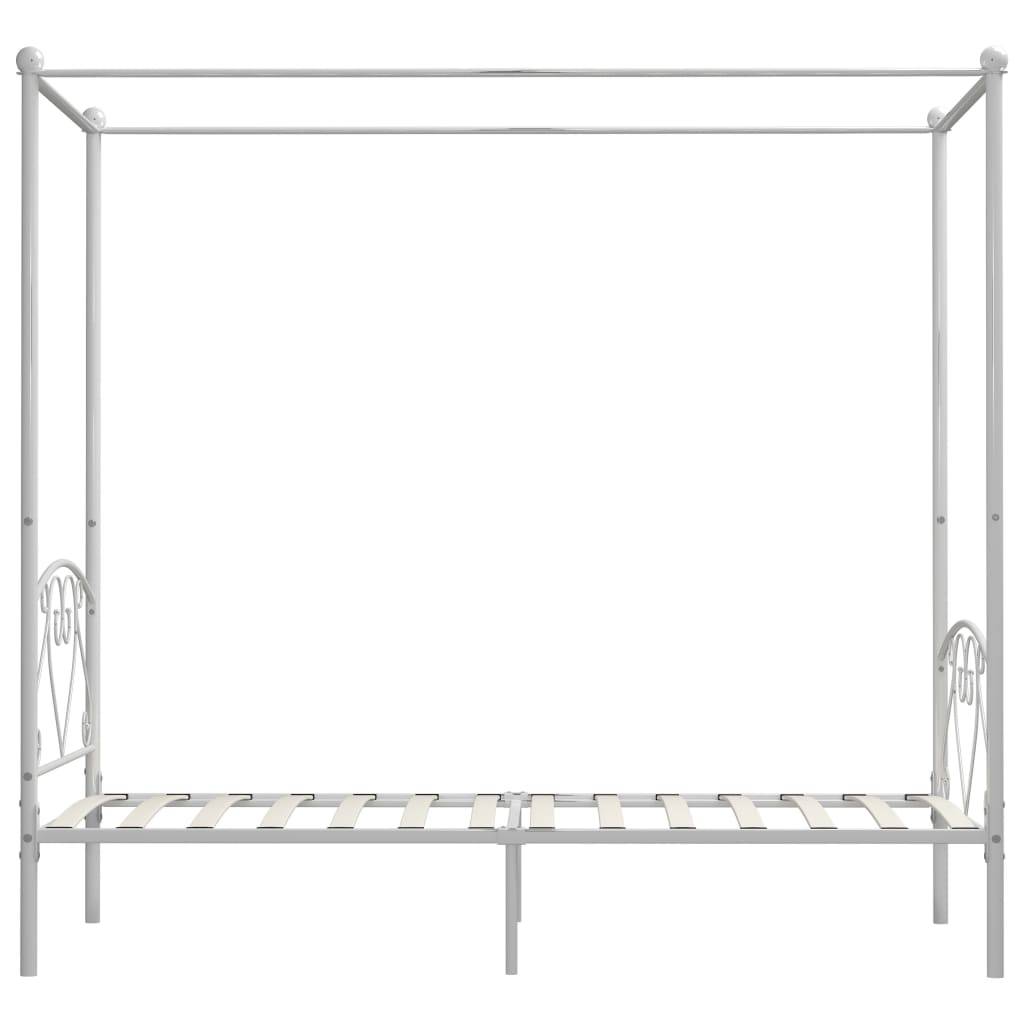 vidaXL Himmelbett-Gestell Weiß Metall 90 x 200 cm