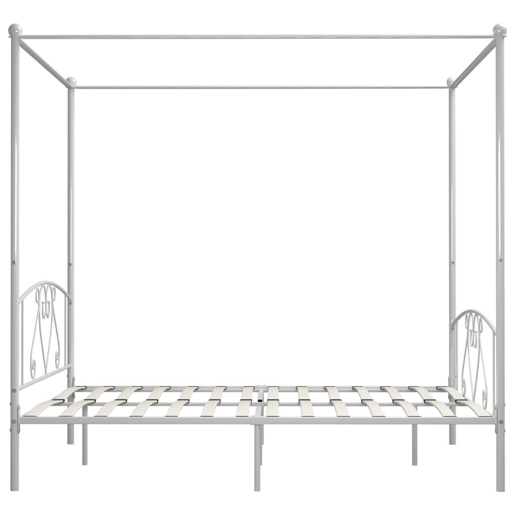 vidaXL Himmelbett-Gestell Weiß Metall 180 x 200 cm
