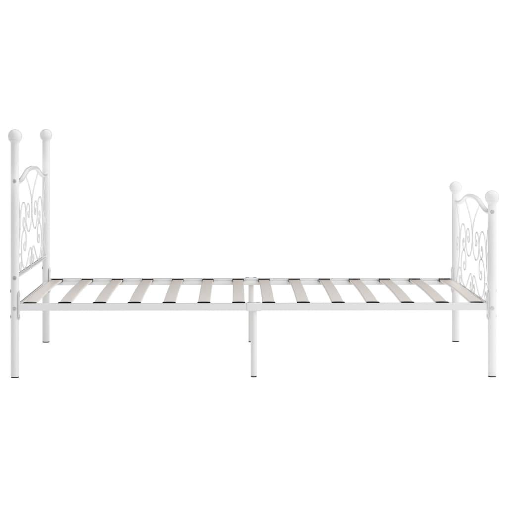 vidaXL Bettgestell mit Lattenrost Weiß Metall 100 × 200 cm