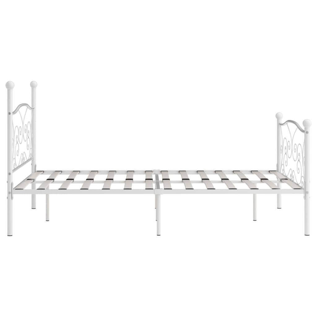 vidaXL Bettgestell mit Lattenrost Weiß Metall 140 × 200 cm