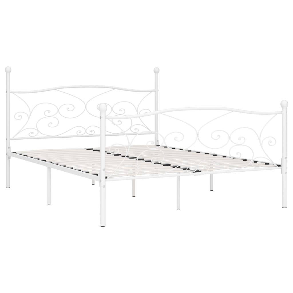 vidaXL Bettgestell mit Lattenrost Weiß Metall 180 × 200 cm