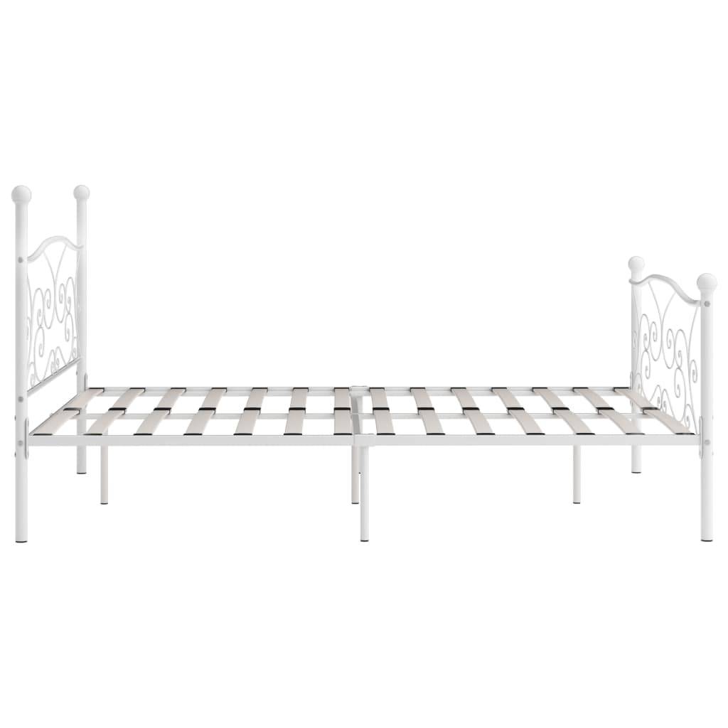 vidaXL Bettgestell mit Lattenrost Weiß Metall 180 × 200 cm