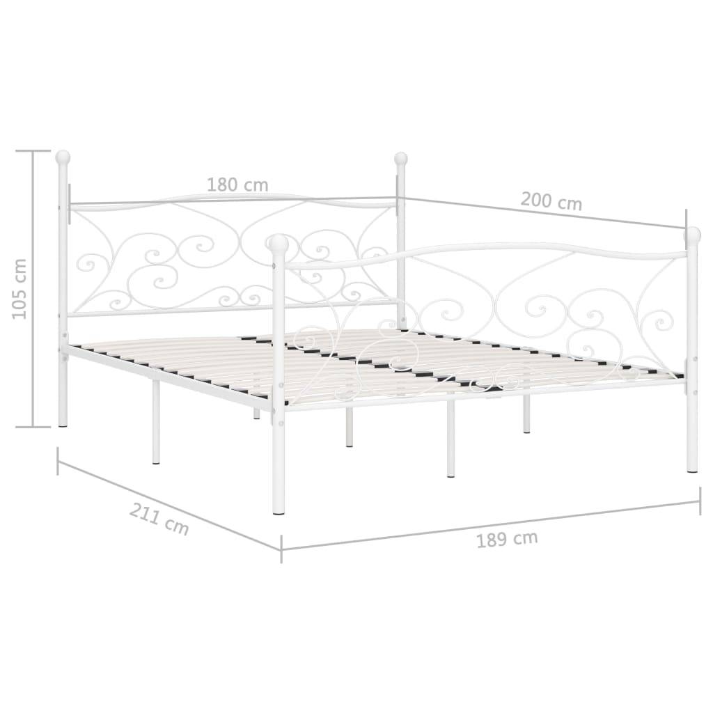 vidaXL Bettgestell mit Lattenrost Weiß Metall 180 × 200 cm