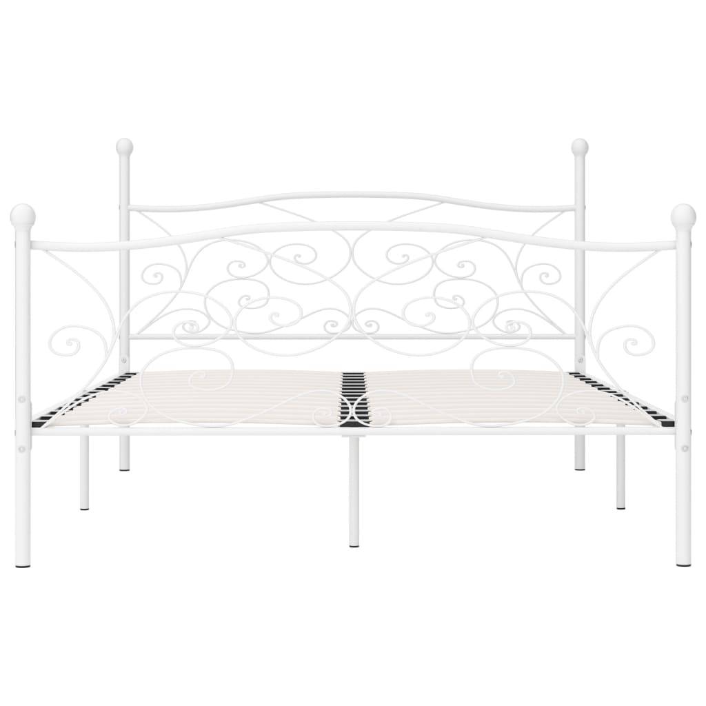 vidaXL Bettgestell mit Lattenrost Weiß Metall 180 × 200 cm