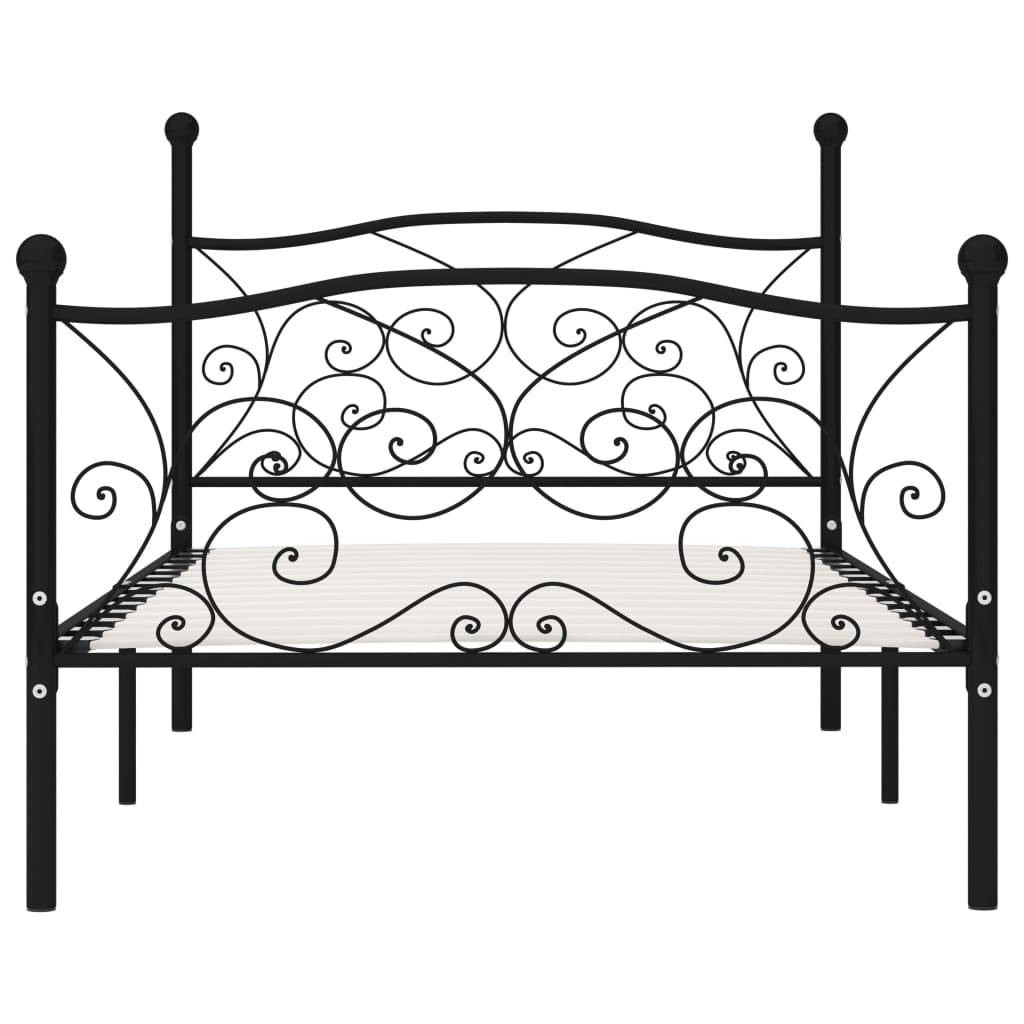 vidaXL Bettgestell mit Lattenrost Schwarz Metall 90×200 cm