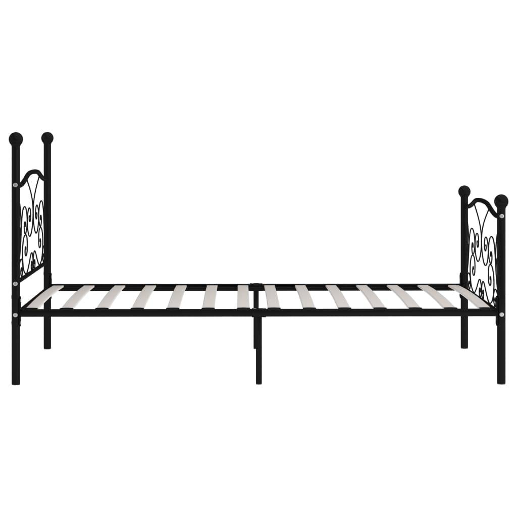 vidaXL Bettgestell mit Lattenrost Schwarz Metall 90×200 cm