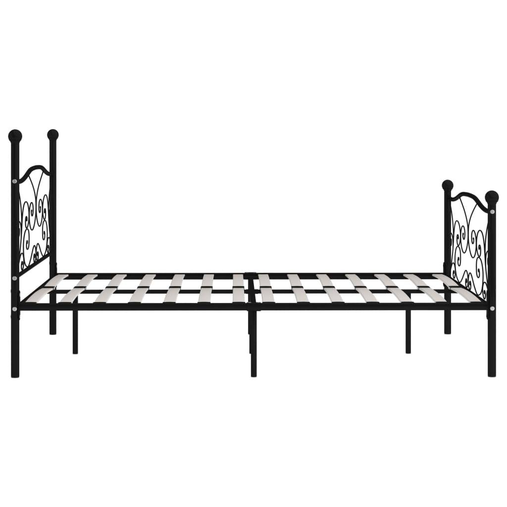vidaXL Bettgestell mit Lattenrost Schwarz Metall 160 × 200 cm