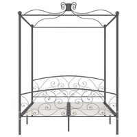 vidaXL Himmelbett-Gestell Grau Metall 180 x 200 cm vidaXL Himmelbett-Gestell Grau Metall 180 x 200 cm