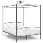 vidaXL Himmelbett-Gestell Grau Metall 180 x 200 cm vidaXL Himmelbett-Gestell Grau Metall 180 x 200 cm