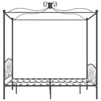 vidaXL Himmelbett-Gestell Grau Metall 180 x 200 cm vidaXL Himmelbett-Gestell Grau Metall 180 x 200 cm