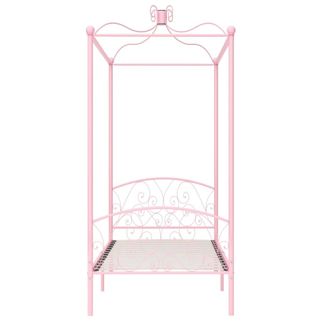 vidaXL Himmelbett-Gestell Rosa Metall 100 x 200 cm