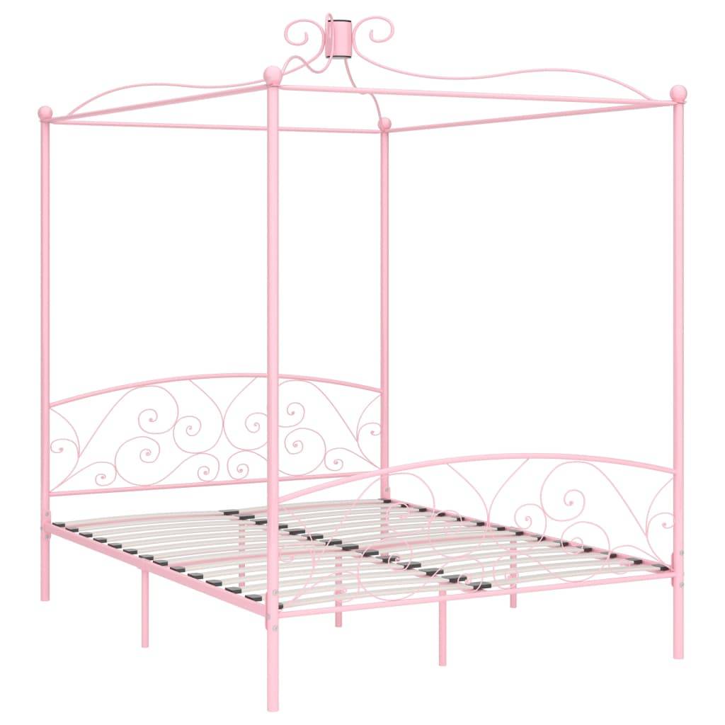 vidaXL Himmelbett Rosa Metall 180x200 cm
