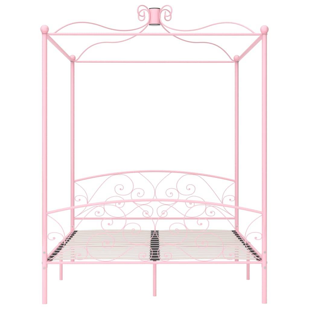 vidaXL Himmelbett Rosa Metall 180x200 cm