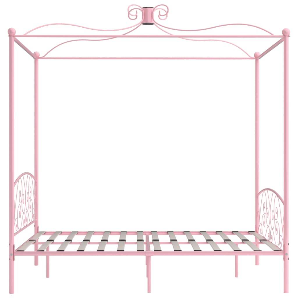 vidaXL Himmelbett Rosa Metall 180x200 cm