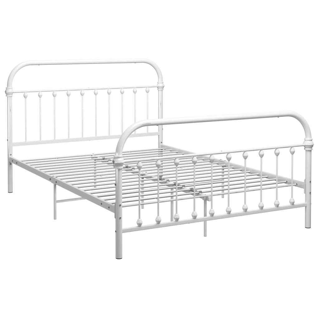 vidaXL Bettgestell Weiß Metall 140×200 cm