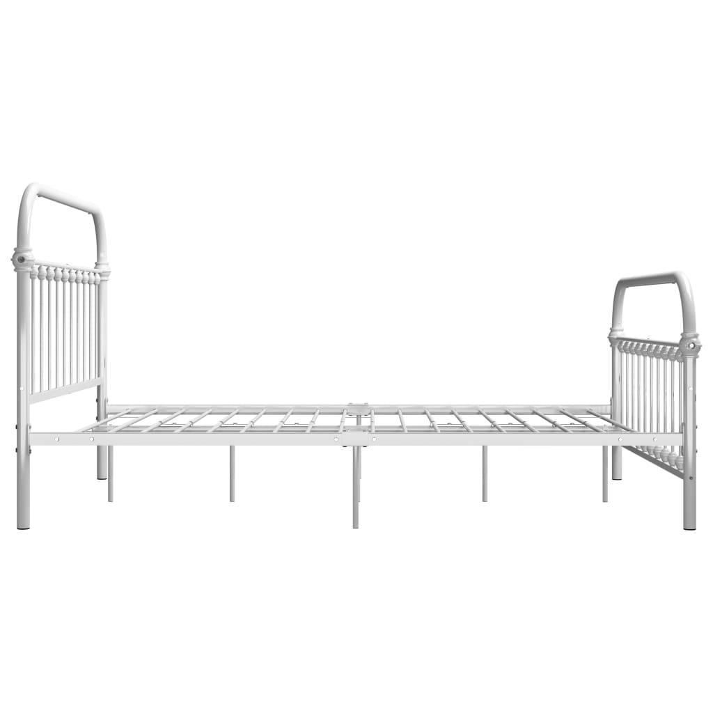 vidaXL Bettgestell Weiß Metall 140×200 cm