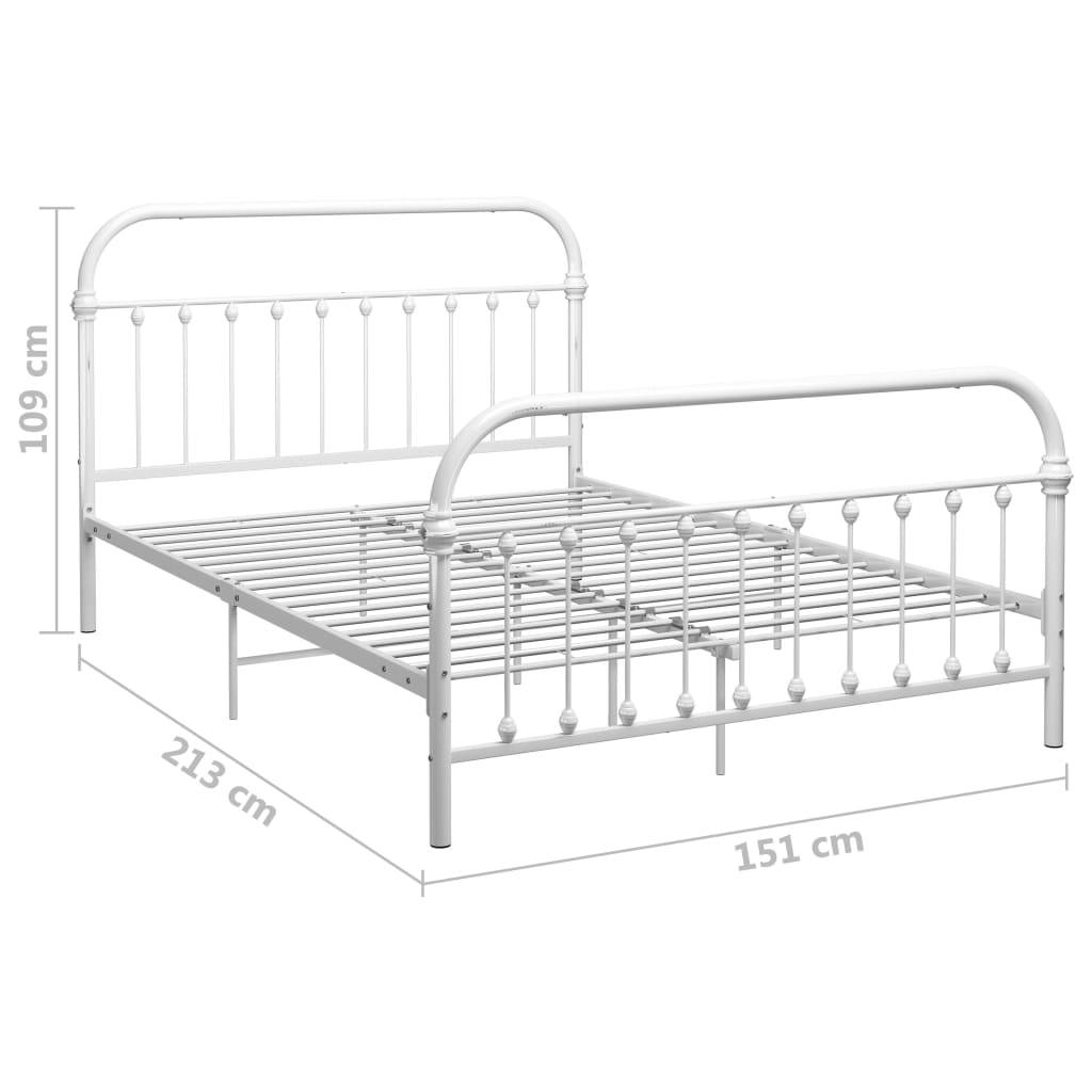 vidaXL Bettgestell Weiß Metall 140×200 cm