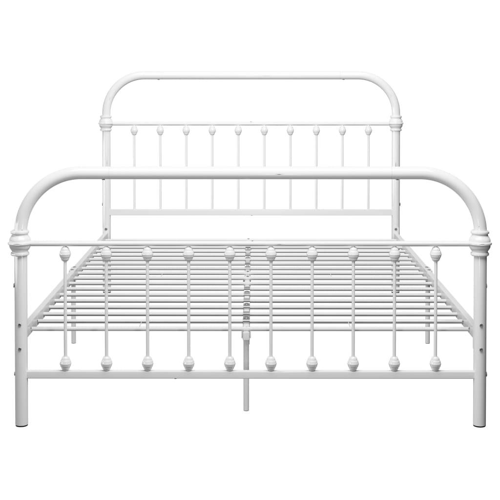 vidaXL Bettgestell Weiß Metall 160×200 cm