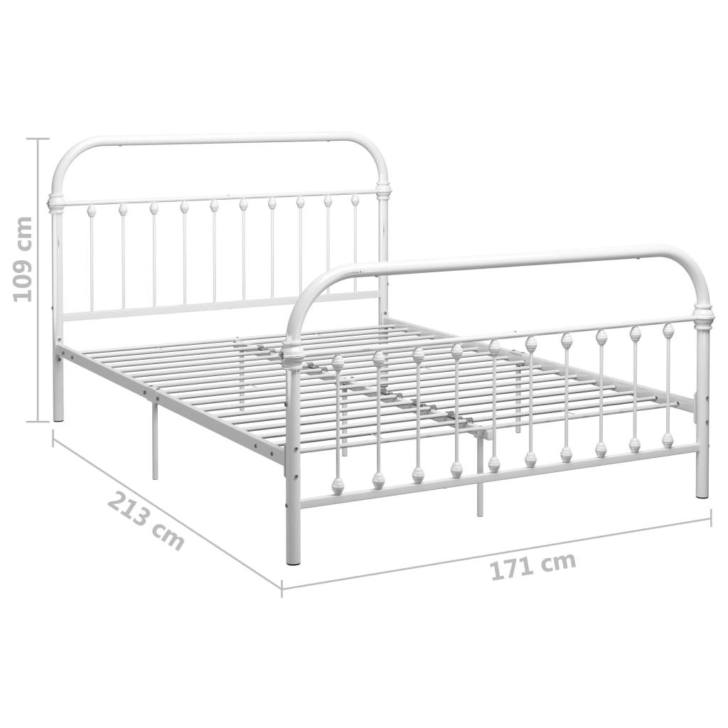 vidaXL Bettgestell Weiß Metall 160×200 cm