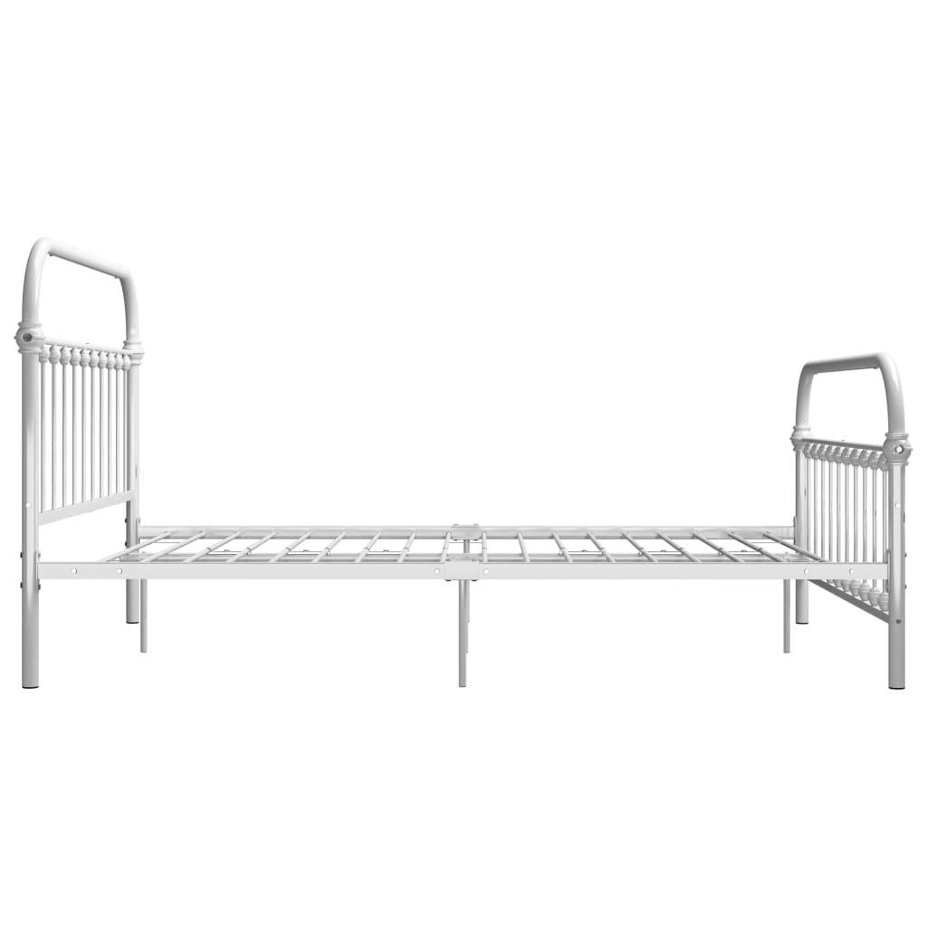 vidaXL Bettgestell Weiß Metall 160×200 cm