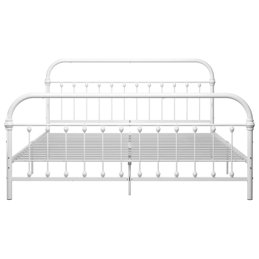 vidaXL Bettgestell Weiß Metall 180×200 cm