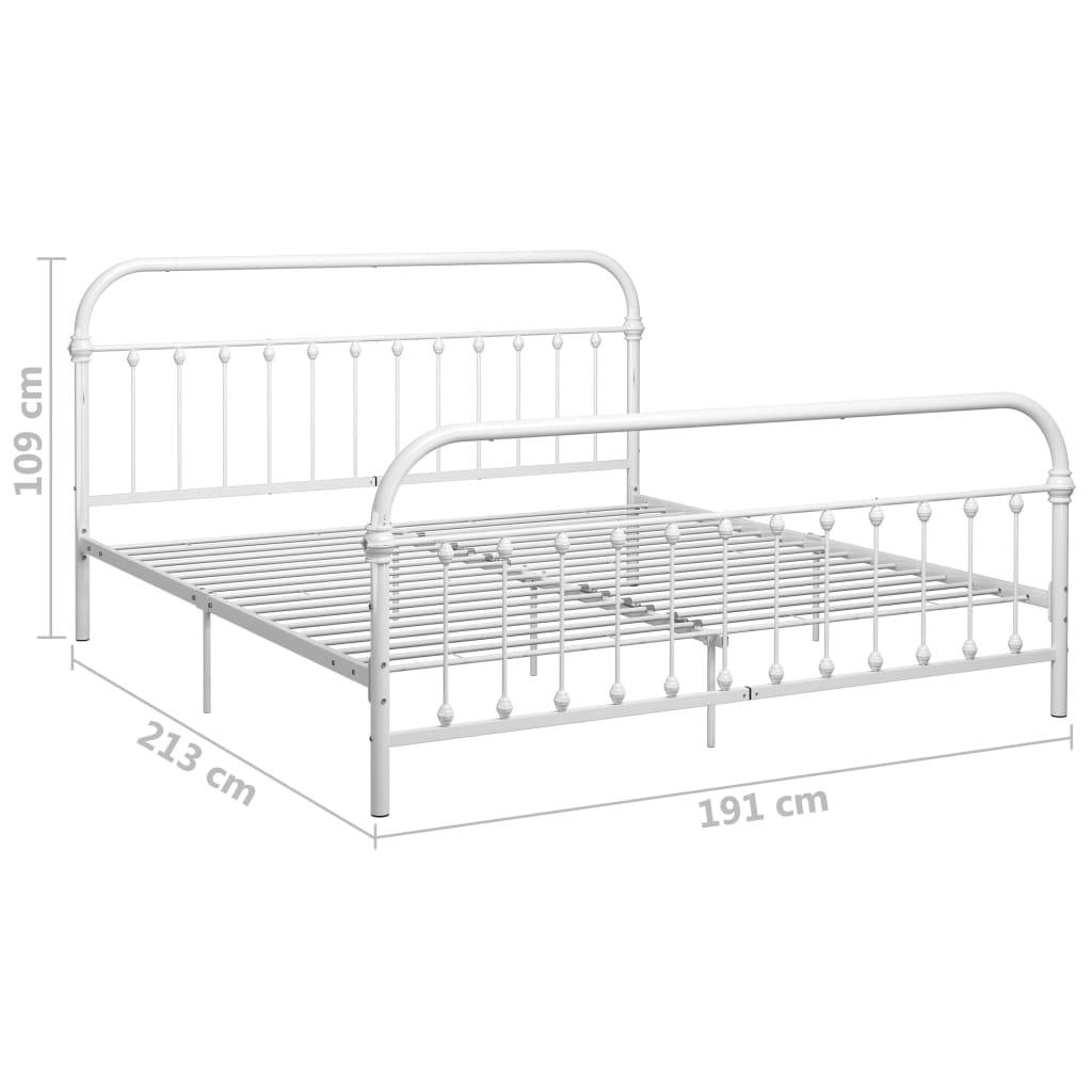 vidaXL Bettgestell Weiß Metall 180×200 cm