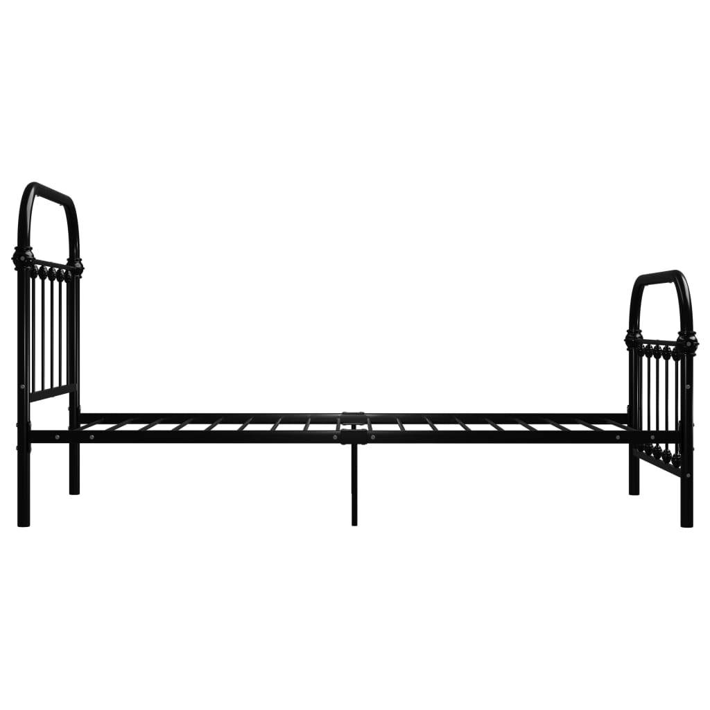 vidaXL Bettgestell Schwarz Metall 100 × 200 cm