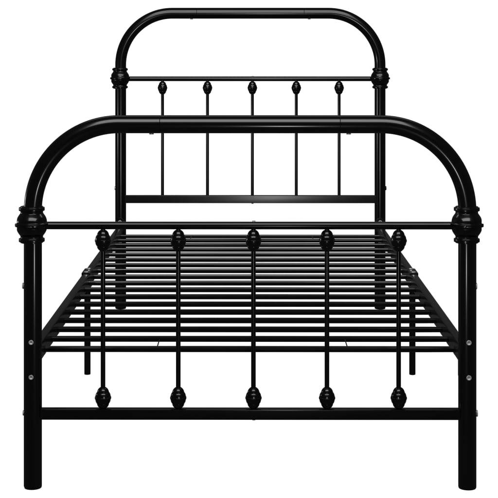 vidaXL Bettgestell Schwarz Metall 100 × 200 cm