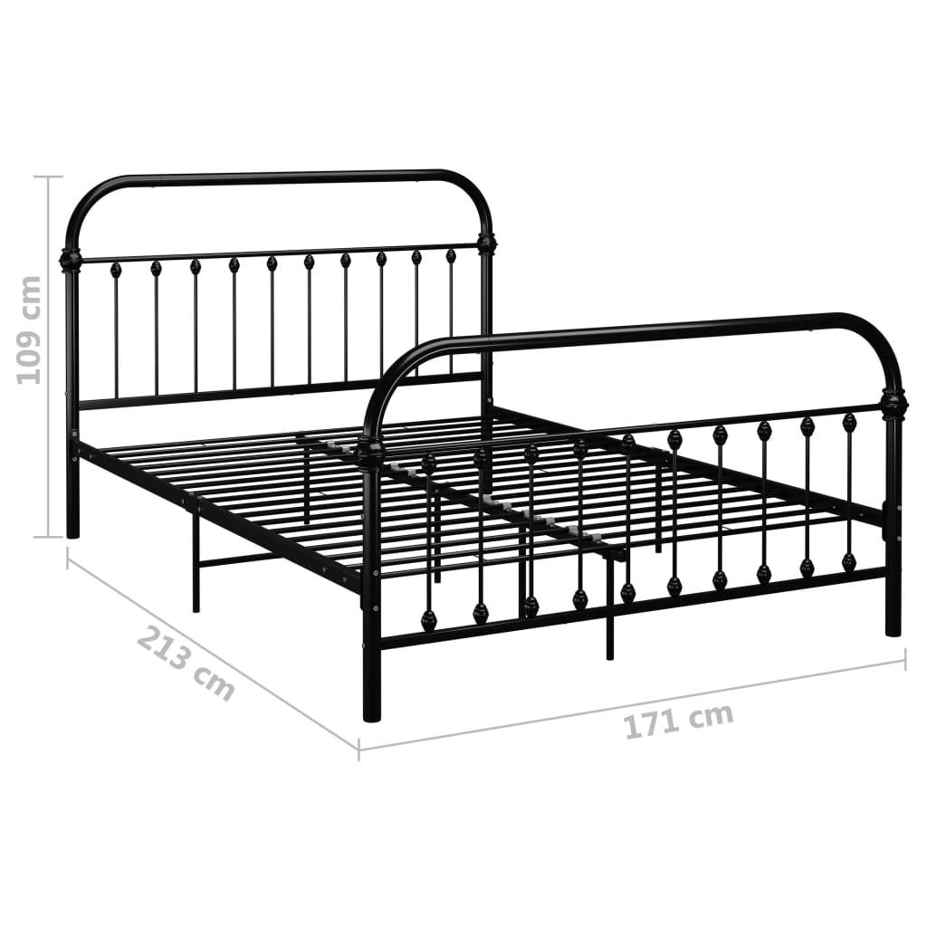 vidaXL Bettgestell Schwarz Metall 160×200 cm