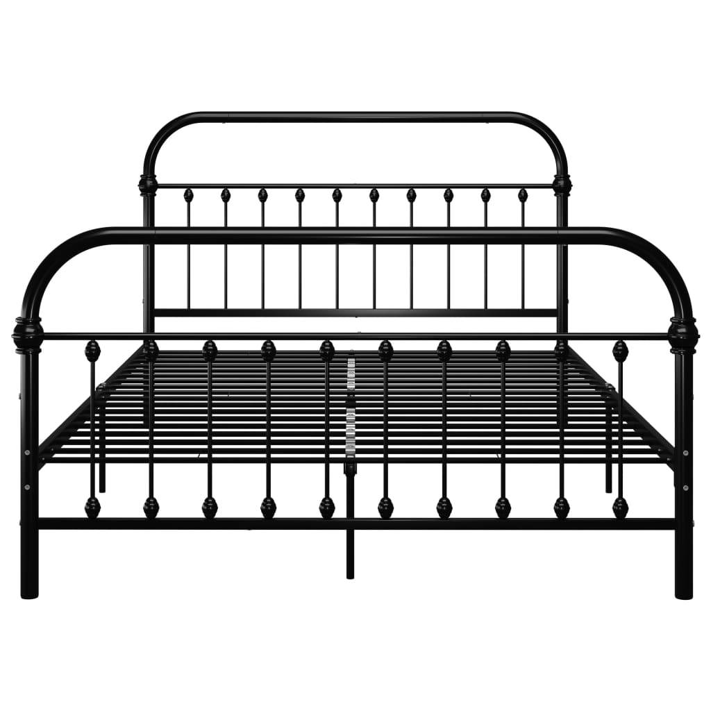 vidaXL Bettgestell Schwarz Metall 160×200 cm