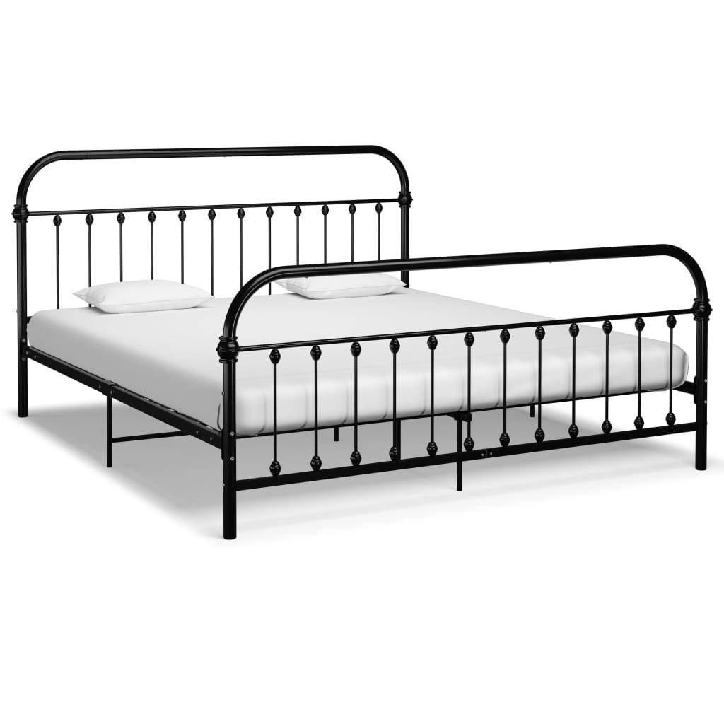 vidaXL Bettgestell Schwarz Metall 180×200 cm