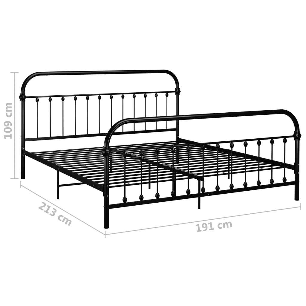 vidaXL Bettgestell Schwarz Metall 180×200 cm