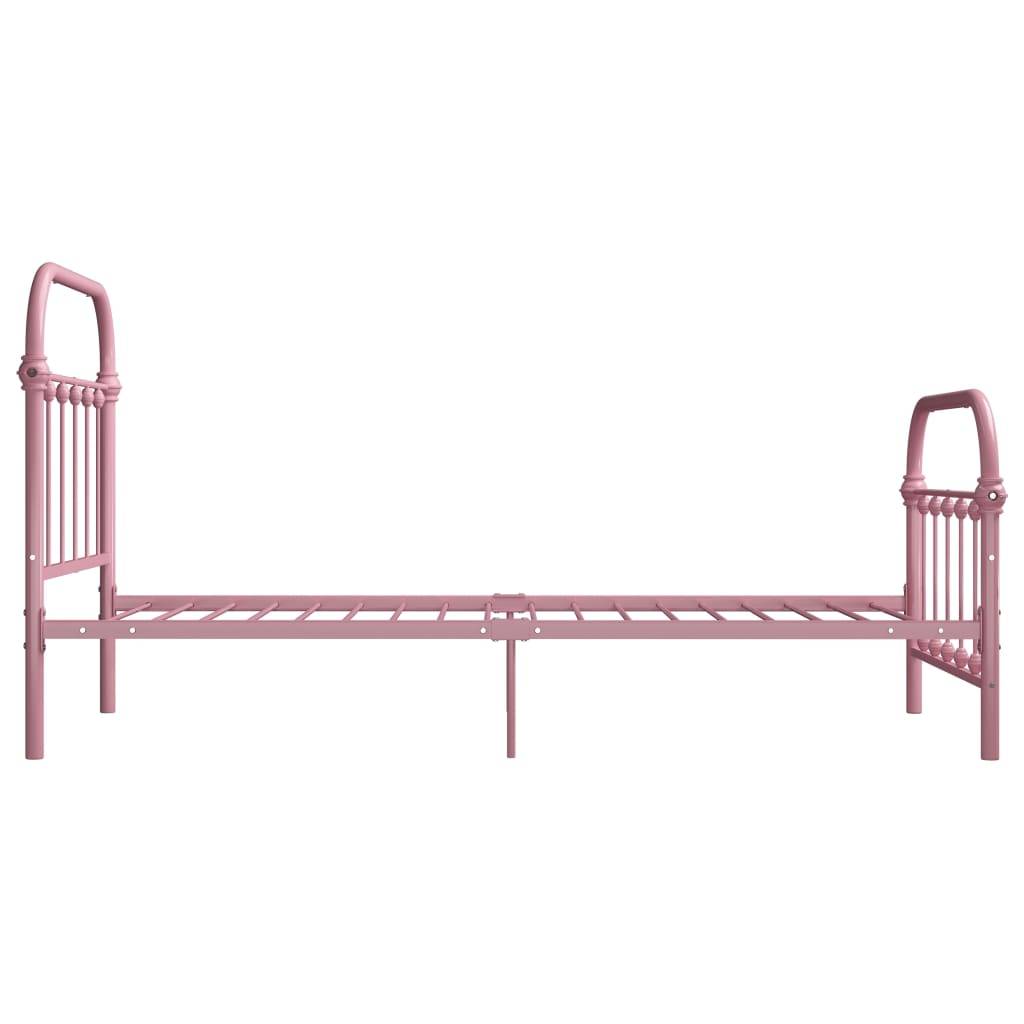 vidaXL Bettgestell Rosa Metall 100 × 200 cm