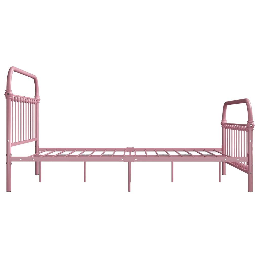 vidaXL Bettgestell Rosa Metall 140×200 cm