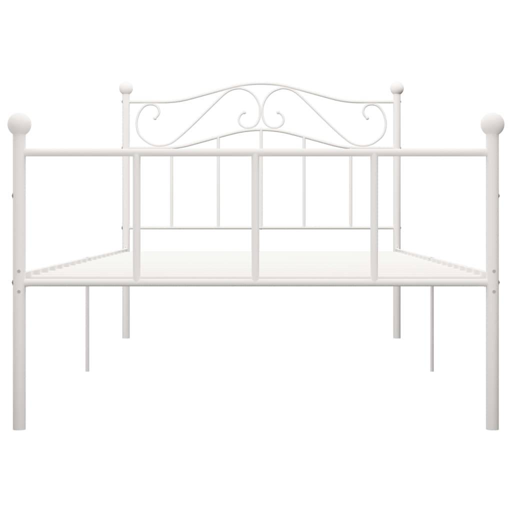 vidaXL Bettgestell Weiß Metall 100×200 cm