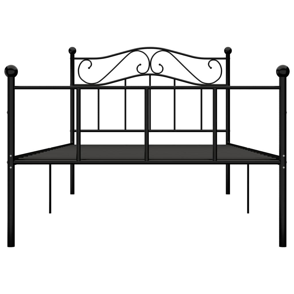 vidaXL Bettgestell Schwarz Metall 90×200 cm