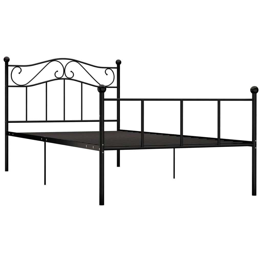 vidaXL Bettgestell Schwarz Metall 90×200 cm